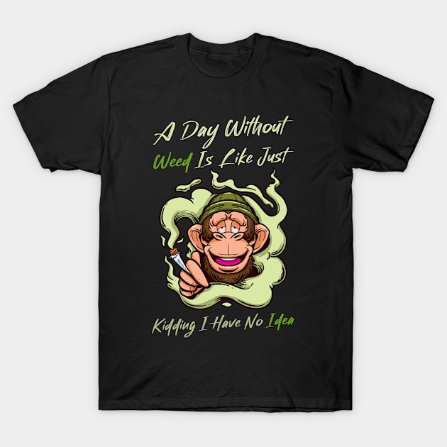 A Day Without Weed Is Like Cannabis Weed Smoking T-Shirt by bigD